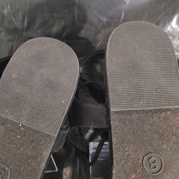 Merona Women’s Black Open Toe Mavis Gladiator Ghillie Laces Sandals Size 8 - Picture 8 of 10